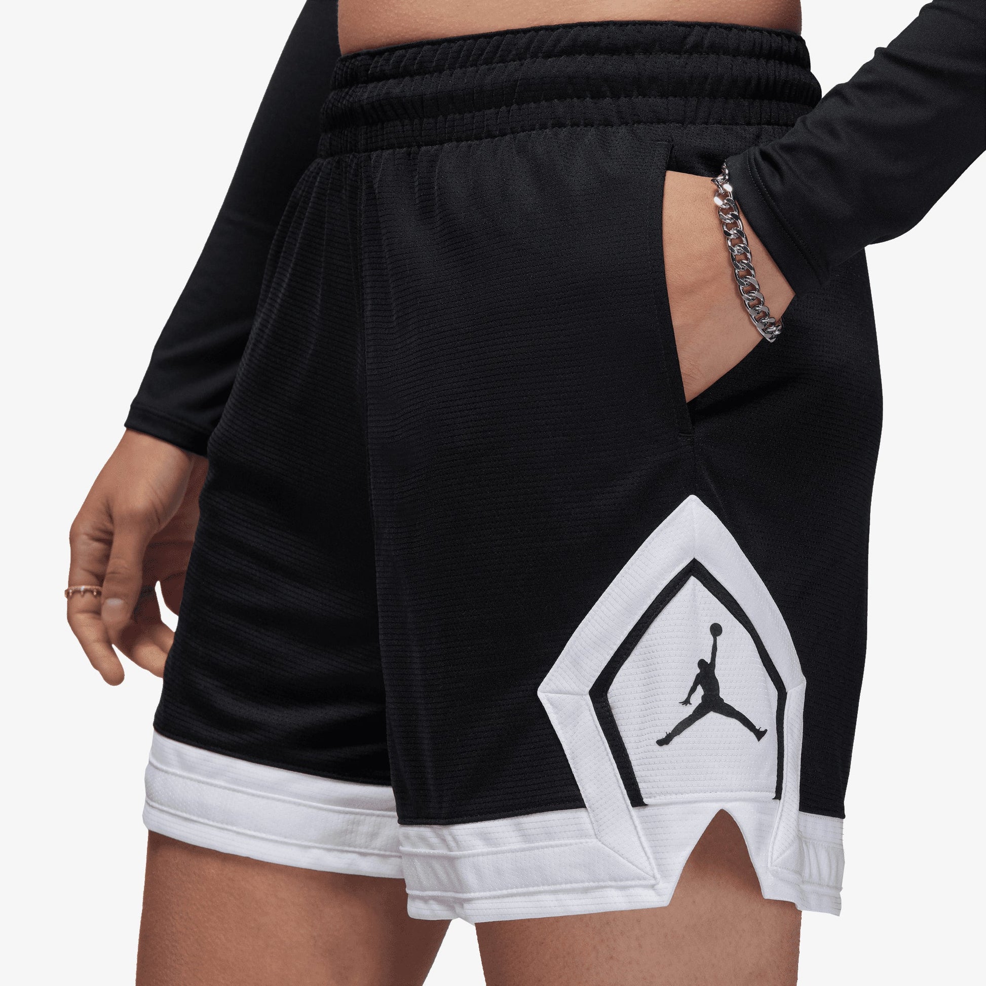 Jordan | 4 "DIAMOND SHORT  { BLACK/WHITE/WHITE/BLACK