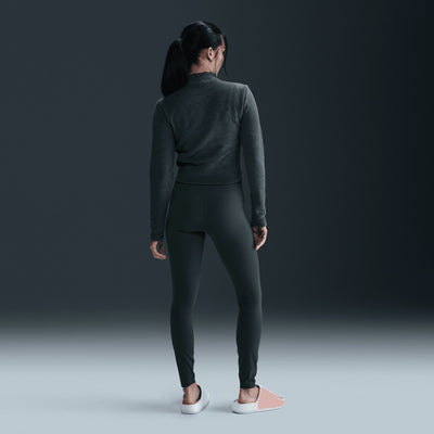 NIKE | SLIM LONG-SLEEVE COZY FLEECE 1/2-ZIP TOP { VINTAGE GREEN/BICOASTAL