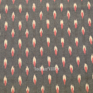 Light Grey Pochampally Ikat Cotton Fabric