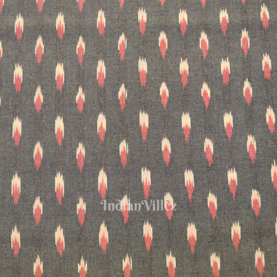 Light Grey Pochampally Ikat Cotton Fabric
