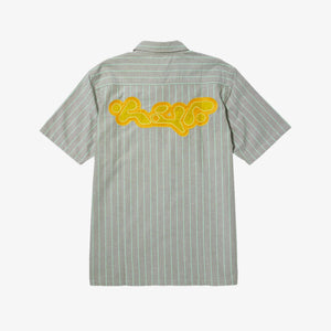 HUF | PARKER WORK SHIRT  { WHITE/GREEN
