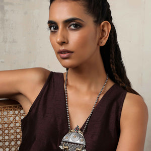 trueBrowns Silver Gold Tone Pendant Chain