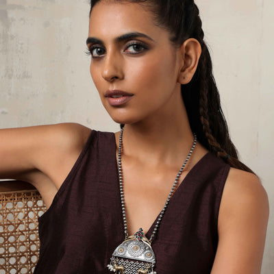 trueBrowns Silver Gold Tone Pendant Chain