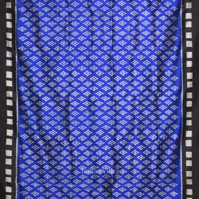 Blue Black Pasapali Contemporary Designer Silk Saree
