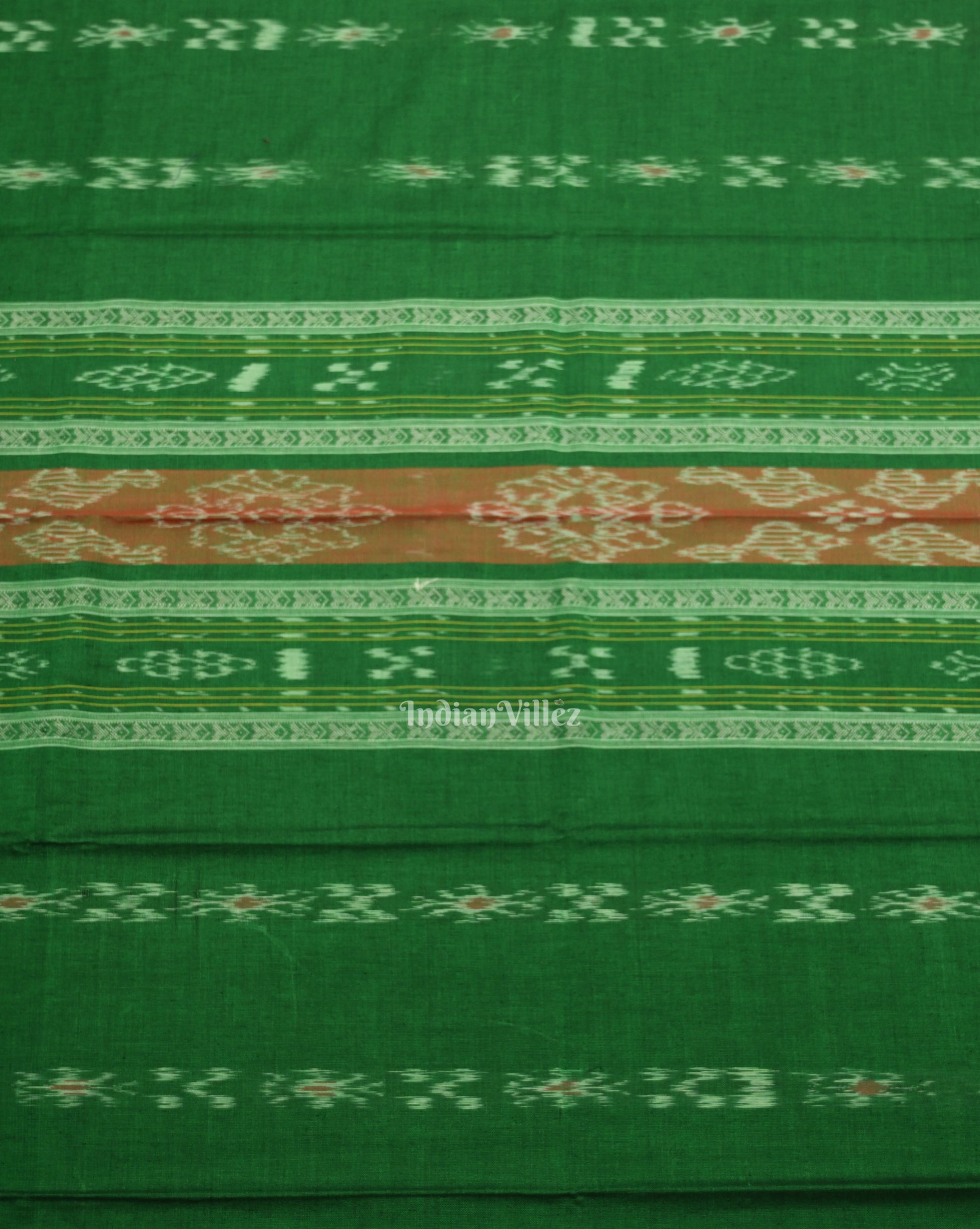 Forest Green Pink Pasapali Sambalpuri Cotton Dress set with Dupatta