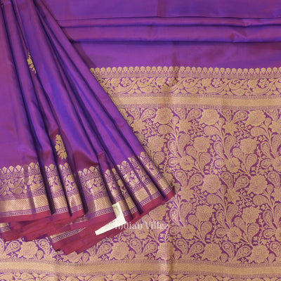 Purple Dual Tone Katan Banarasi Silk Saree