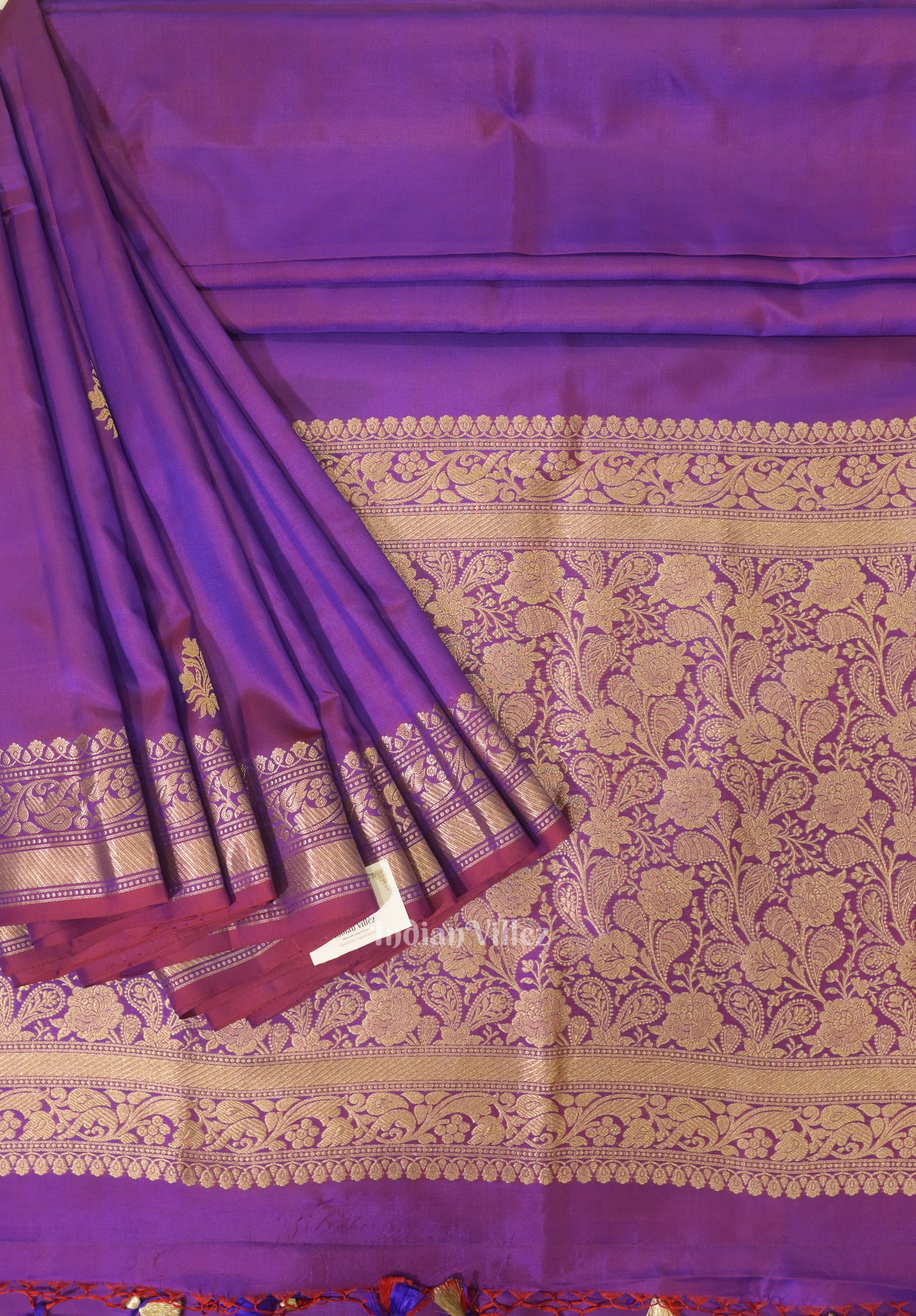 Purple Dual Tone Katan Banarasi Silk Saree