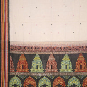 Gray Black Konark Sambalpuri Ikat Cotton Saree