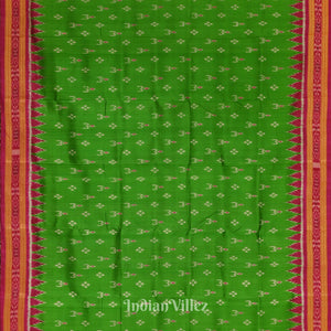 Green Pink Mayur Chandrika Khandua Silk Saree