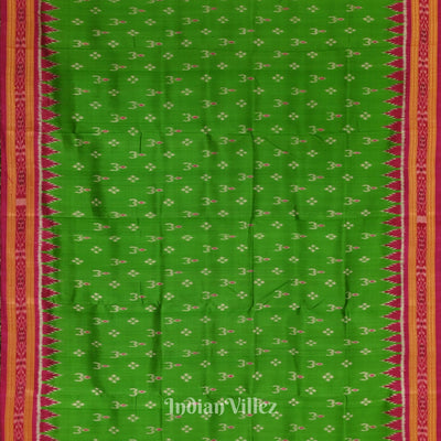 Green Pink Mayur Chandrika Khandua Silk Saree