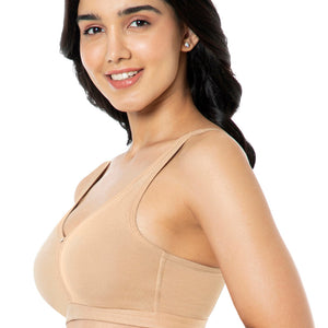 Cotton Chic Support Solid Non Padded Non-Wired Bra - Sandalwood