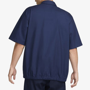 NIKE | CLUB SHORT SLEEVE OXFORD BUTTON-UP SHIRT { MIDNIGHT NAVY/WHITE