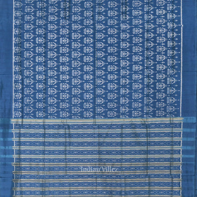 Light Blue Tribal Theme Odisha Handloom Contemporary Silk Saree