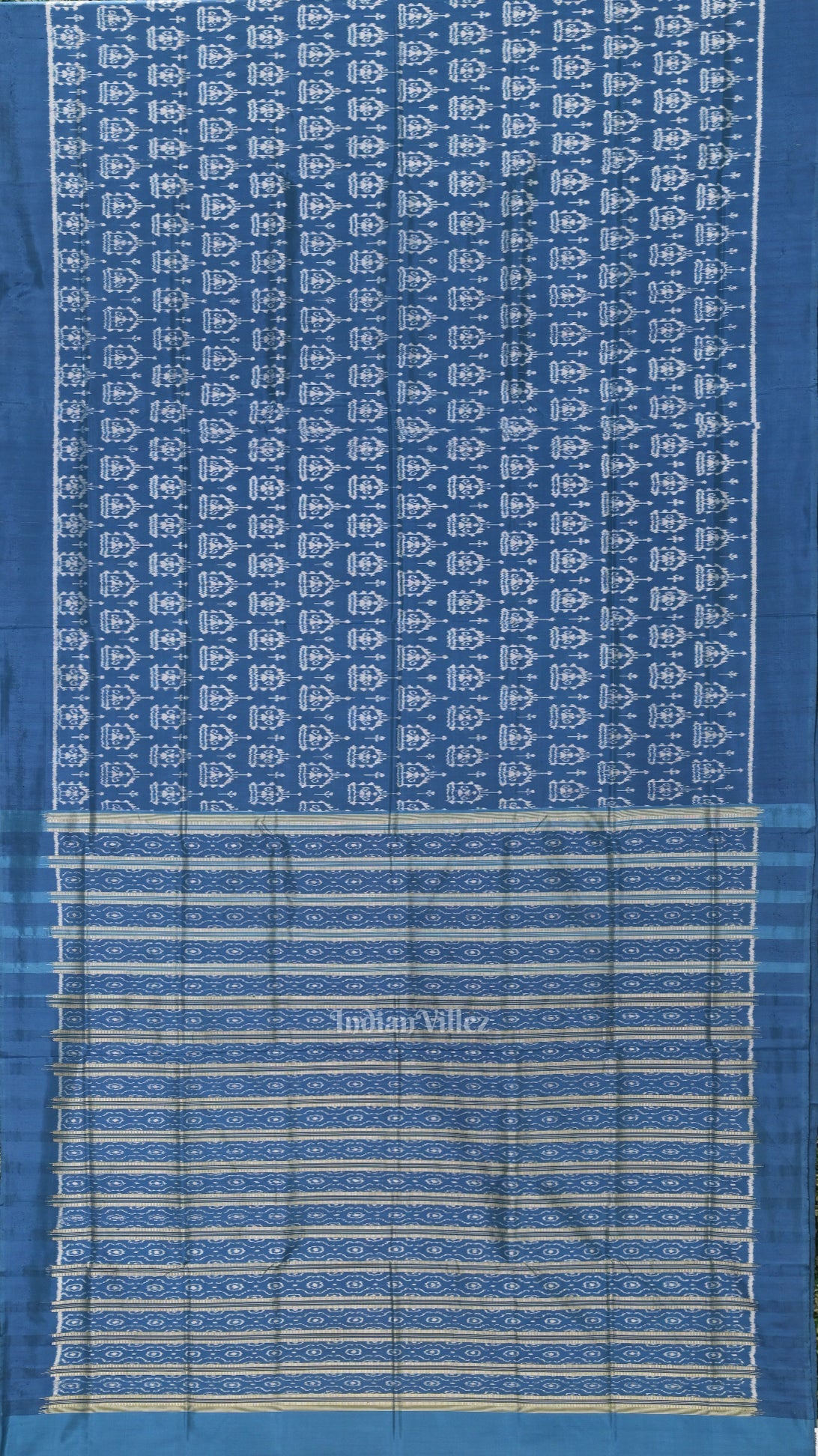 Light Blue Tribal Theme Odisha Handloom Contemporary Silk Saree