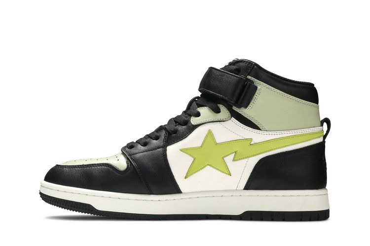 A Bathing Ape Block Sta Hi Black Lime