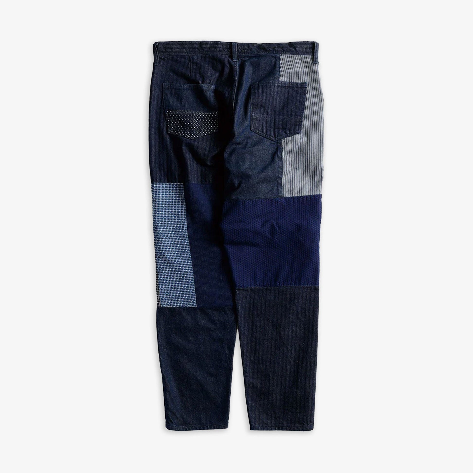 FDMTL | PATCHWORK PANTS RINSE  { INDIGO
