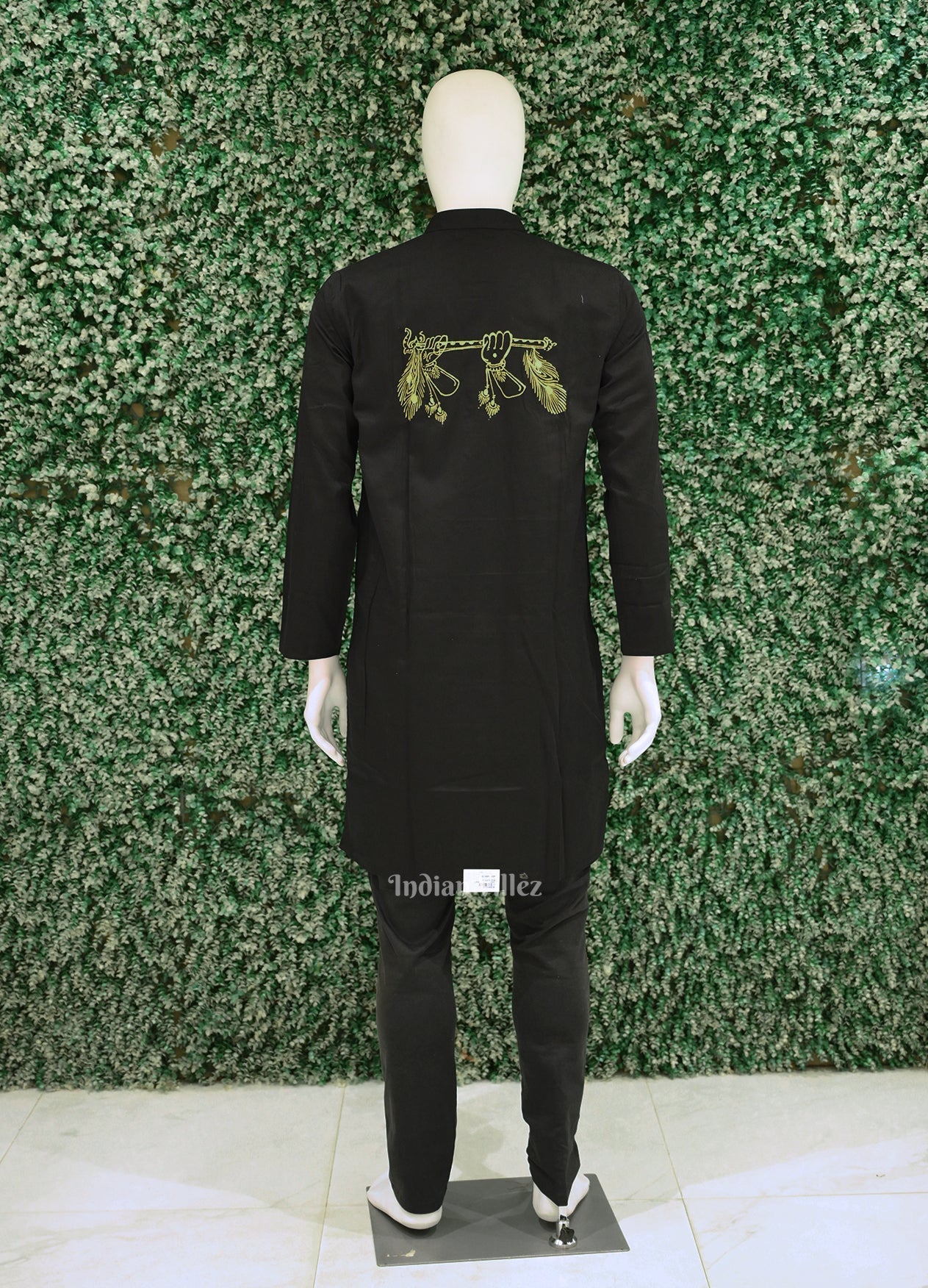 Black Radha Krishna Hand-Painted Pattachitra Kurta
