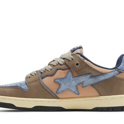 A Bathing Ape Bape SK8 Sta Vintage Beige Indigo