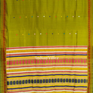 Mehndi Green Dongria Border Contemporary Silk Saree