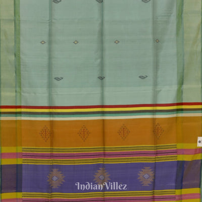 Pink With Sky Dual Tone Pure Bishnupuri Silk Saree