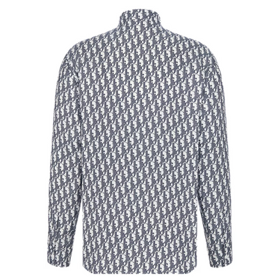 Dior Oblique Shirt White and Blue Silk Twill
