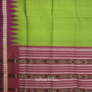Deep Green Odisha Ikat Bomkai Silk Saree