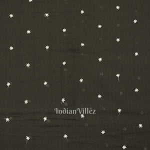 Black Floral Motif Odisha Ikat  Bomkai Cotton Fabric