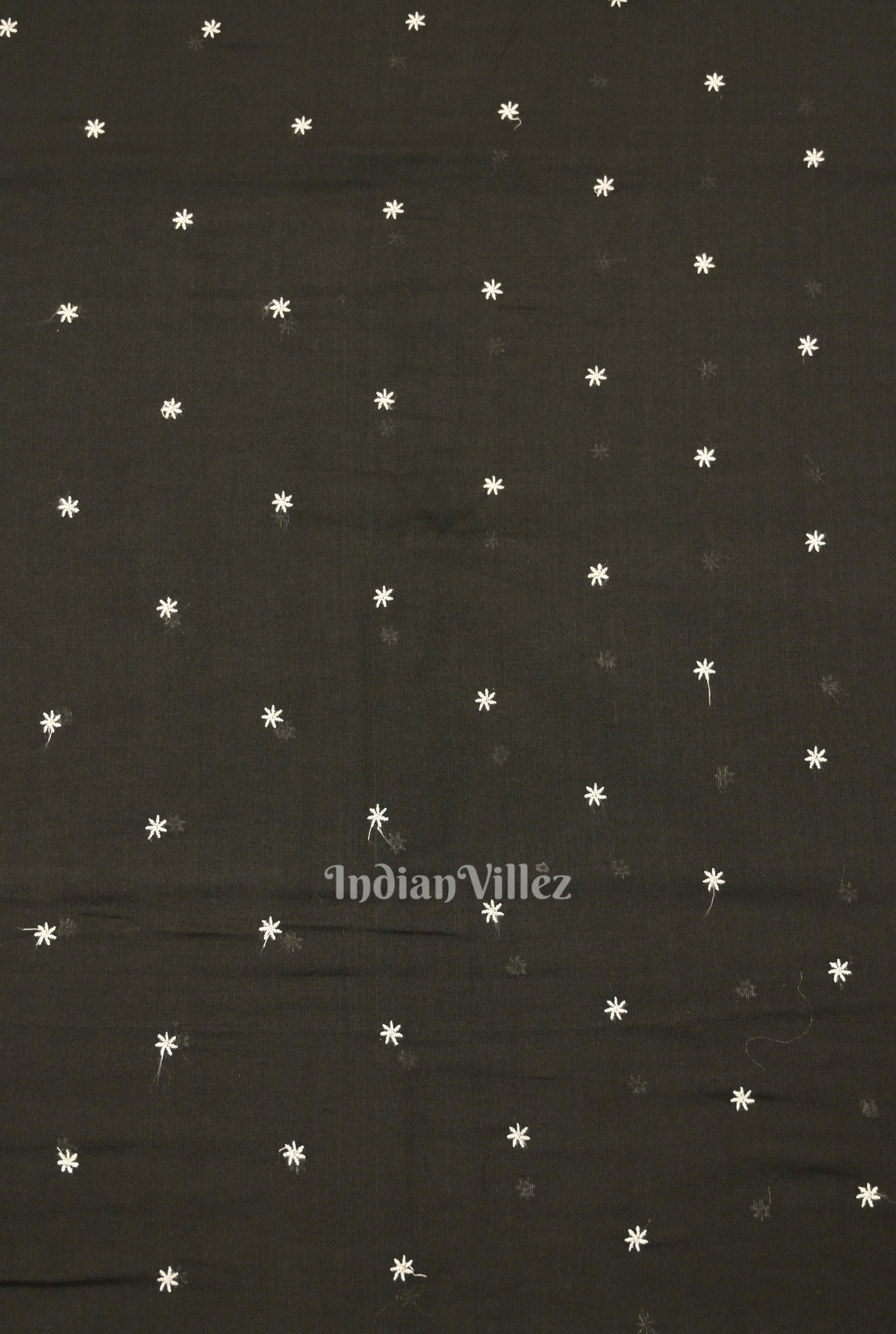 Black Floral Motif Odisha Ikat  Bomkai Cotton Fabric