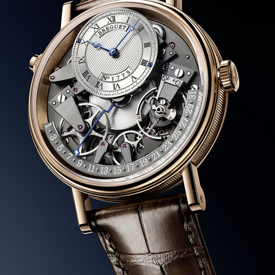 Breguet Tradition Silver & Grey Dial Brown 40 MM Watch for Men