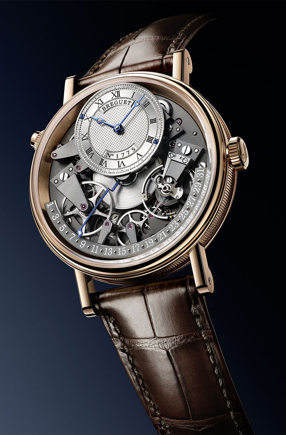 Breguet Tradition Silver & Grey Dial Brown 40 MM Watch for Men