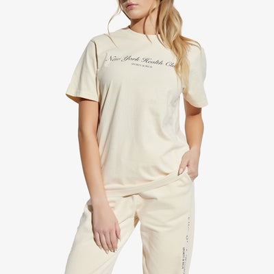 SPORTY & RICH | NY HEALTH CLUB T-SHIRT { CREAM