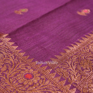 Purple Tussar Banarasi Saree