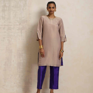 trueBrowns Lilac Tissue Kurta Co-ord Set