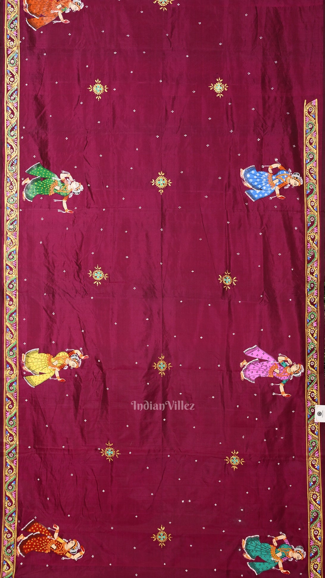 Purple Ram Sita Vivah Theme Pattachitra Saree