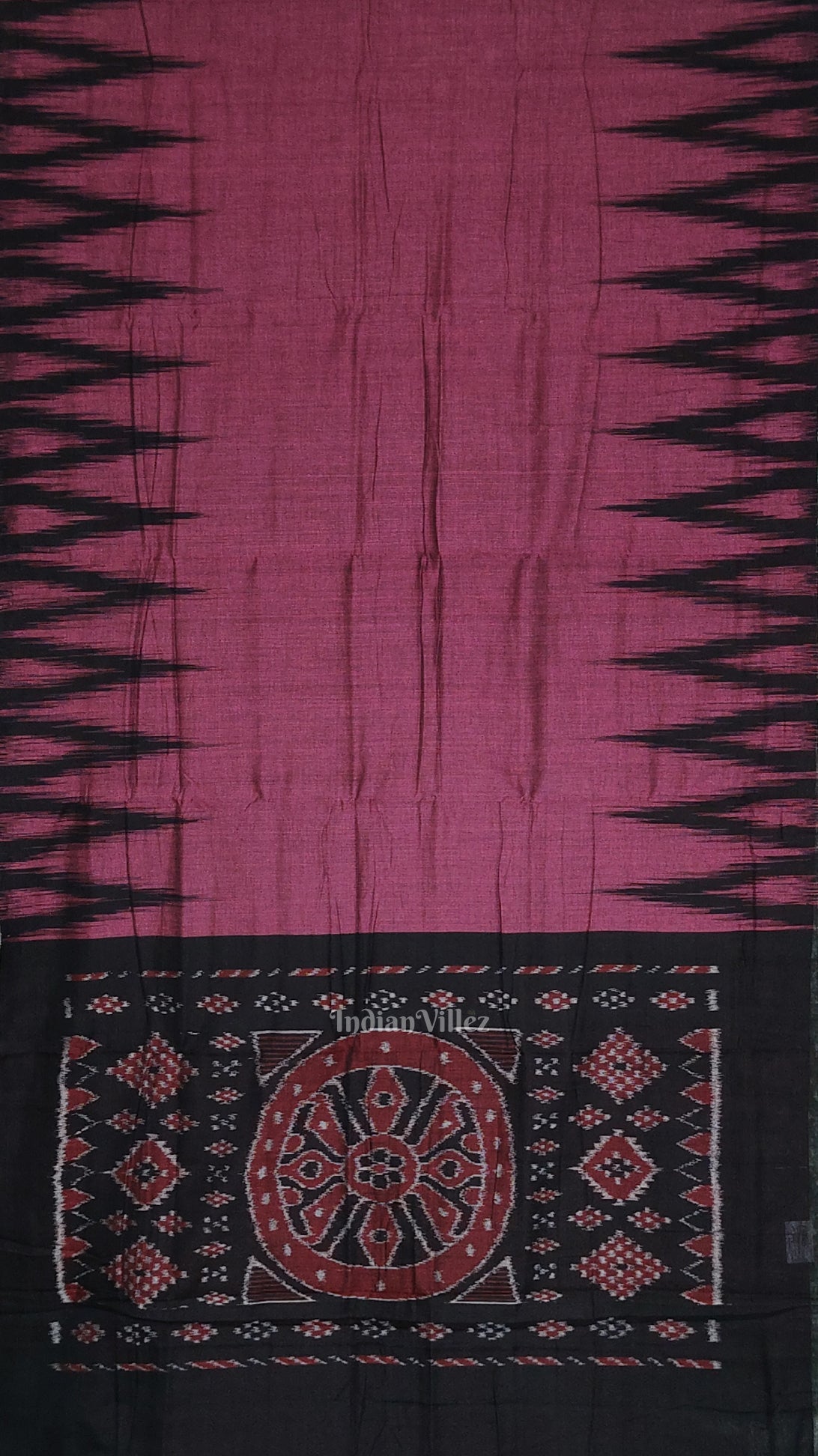 Purple Black Kargil Kumbha Maniabandha Cotton Saree