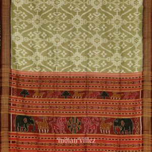 Pestel Paul Odisha Ikat Khandua Silk Saree