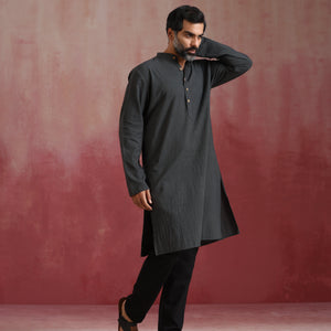 trueBrowns Men's Grey Kurta