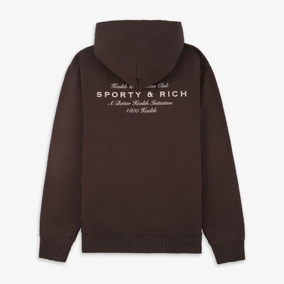 SPORTY & RICH | HEALTH INITIATIVE HOODIE { CHOCOLATE/CREAM