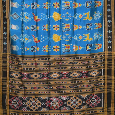 Blue Nabakothi Odisha Ikat Khandua Silk Saree