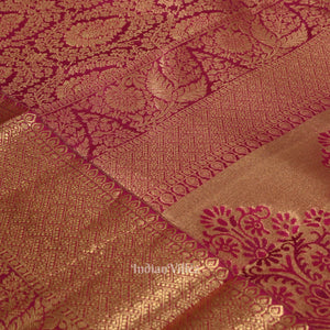 Pink With Golden Pure Kanjivaram Silk Saree