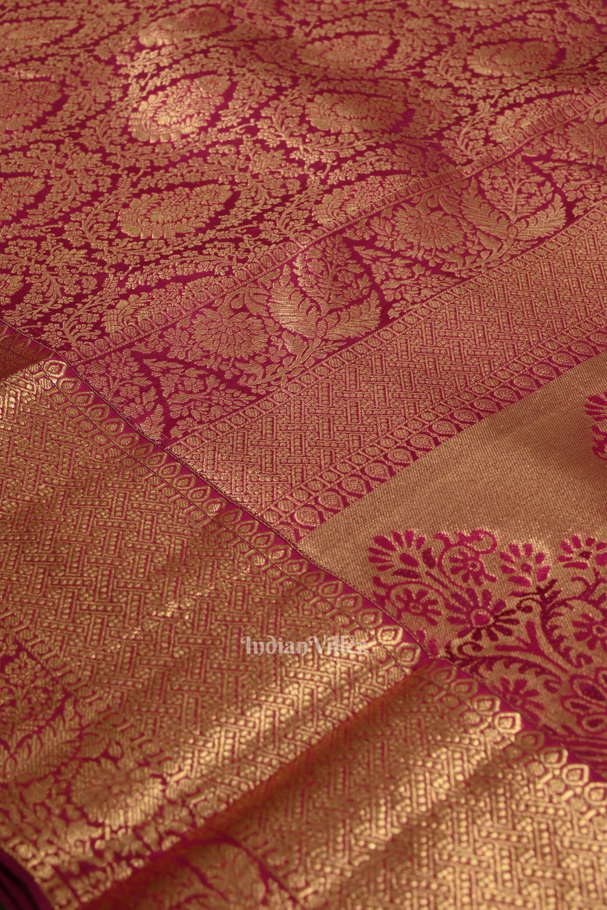 Pink With Golden Pure Kanjivaram Silk Saree