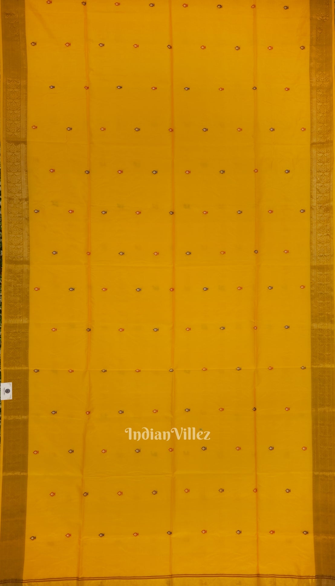 Yellow With Green Pure Bishnupuri Silk Saree