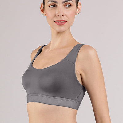 Elements Cotton Lined Low Impact Sports Bra - Volcanic Glass