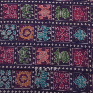 Blue Nabakothi Sambalpuri Ikat Cotton Fabric