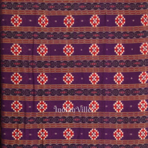 Grape Purple Pasapali Sambalpuri Ikat Cotton Fabric