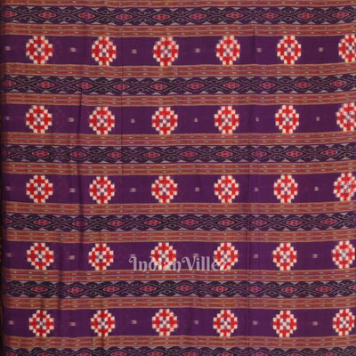 Grape Purple Pasapali Sambalpuri Ikat Cotton Fabric