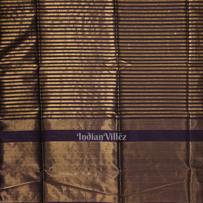 Purple Stripped Pure Silk Cotton Maheshwari Saree