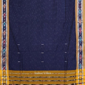 Indigo Blue Odisha Ikat Maniabandha Cotton Saree