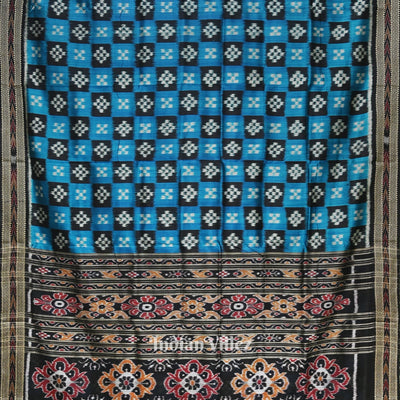 Cupper Suphate Black Pasapali Theme Odisha Ikat Khandua Silk Saree