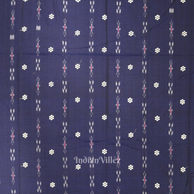 Blue White Flower Buti Odisha Ikat  Sambalpuri Dress Set & Dupatta